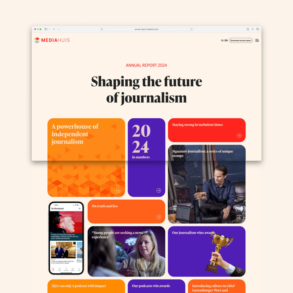 Mediahuis-jaarverslag: interactief en toekomstgericht concept